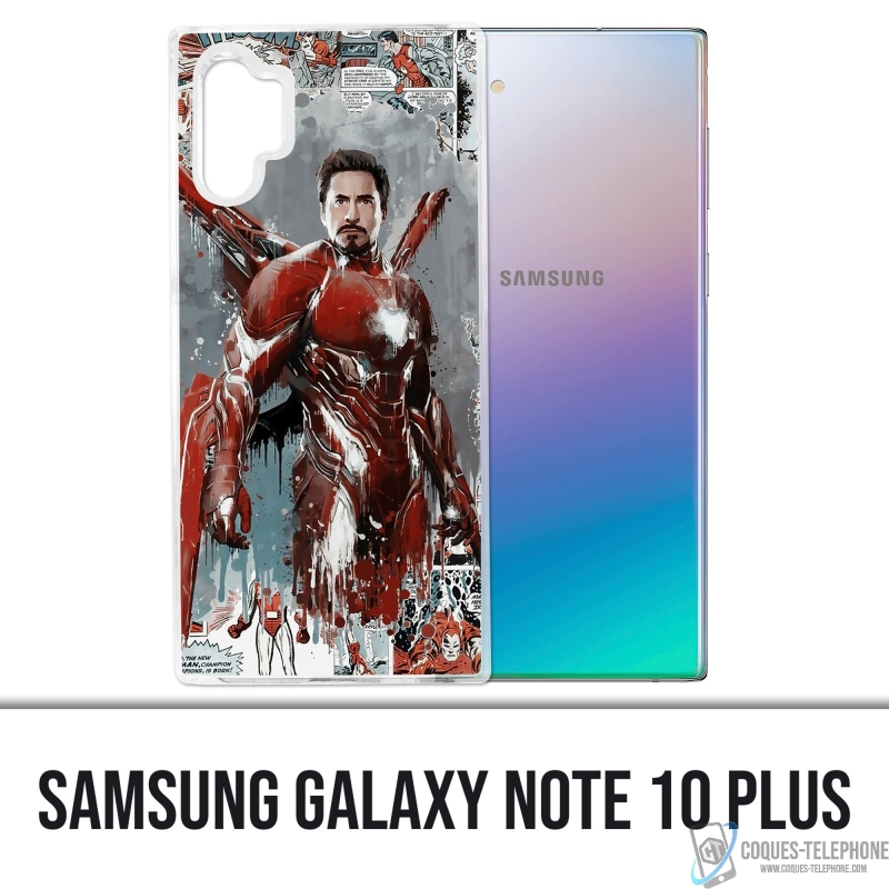 Coque Samsung Galaxy Note 10 Plus - Iron Man Comics Splash