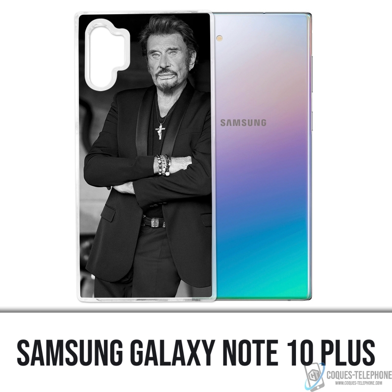 Coque Samsung Galaxy Note 10 Plus - Johnny Hallyday Noir Blanc
