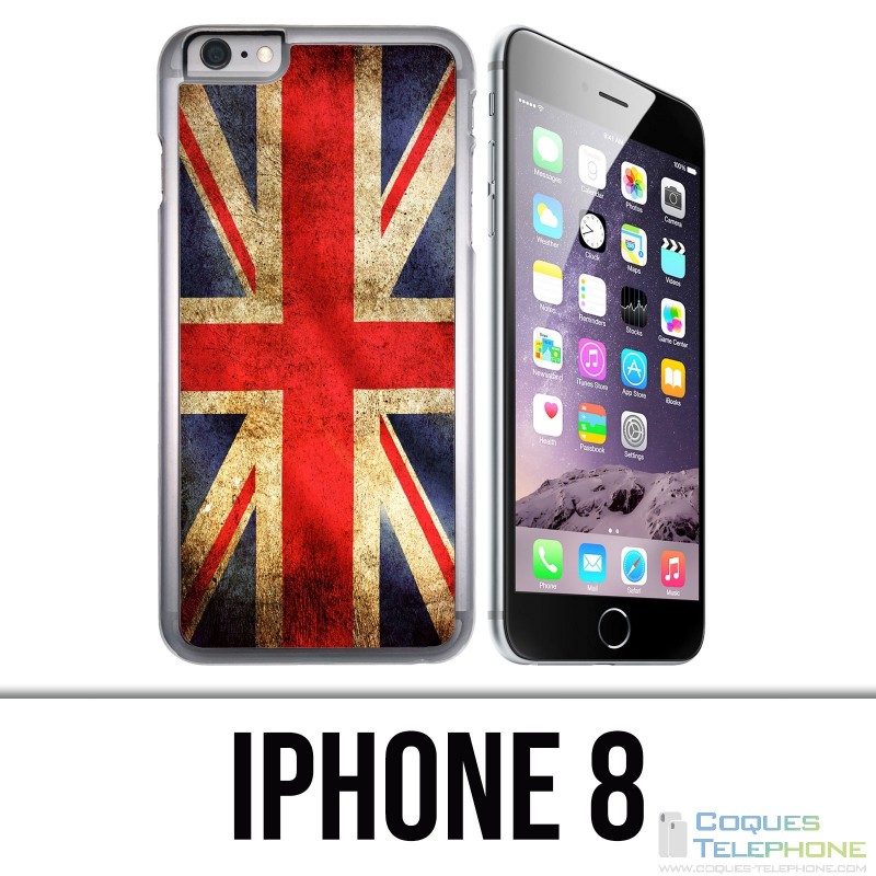 Custodia per iPhone 8 - Bandiera britannica vintage