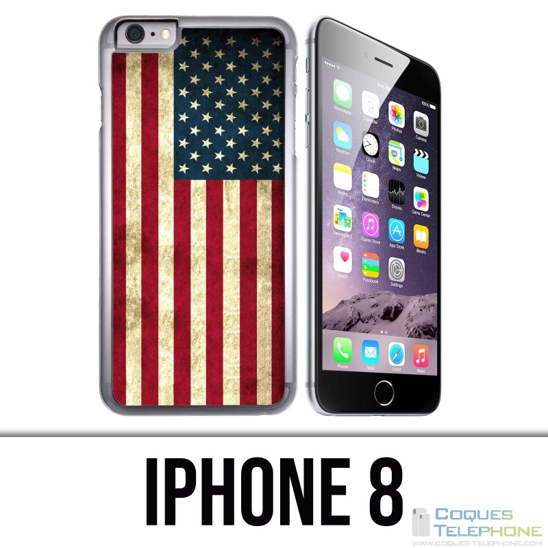 Coque iPhone 8 - Drapeau Usa