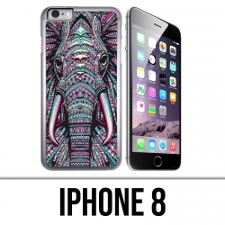 Coque iPhone 8 - Eléphant Aztèque Coloré