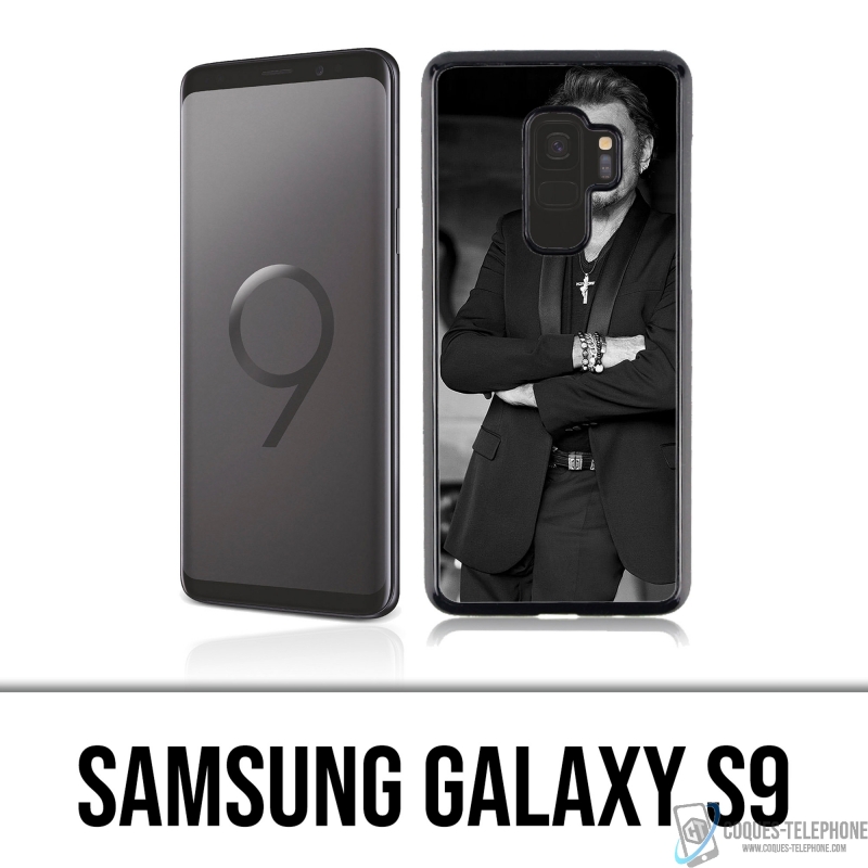 Funda Samsung Galaxy S9 - Johnny Hallyday Negro Blanco