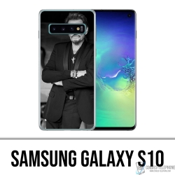 Funda Samsung Galaxy S10 - Johnny Hallyday Negro Blanco