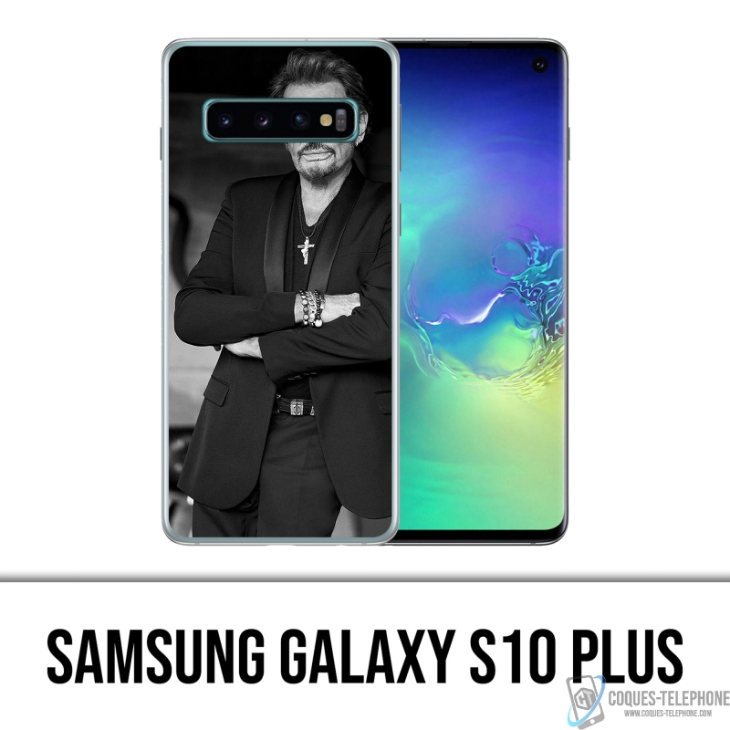 Coque Samsung Galaxy S10 Plus - Johnny Hallyday Noir Blanc