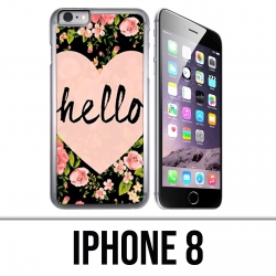 Coque iPhone 8 - Hello Coeur Rose