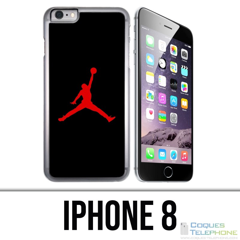 Coque iPhone 8 - Jordan Basketball Logo Noir