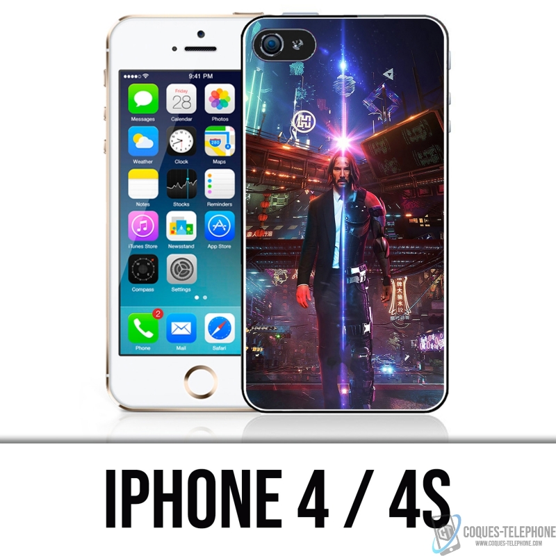 Custodia per iPhone 4 e 4S - John Wick X Cyberpunk
