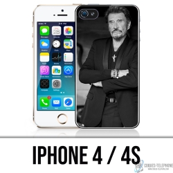 Coque iPhone 4 et 4S - Johnny Hallyday Noir Blanc
