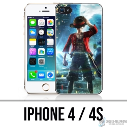 Custodia per iPhone 4 e 4S - One Piece Rufy Jump Force