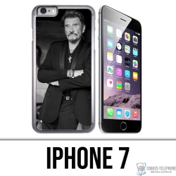 Custodia per iPhone 7 - Johnny Hallyday nero bianco