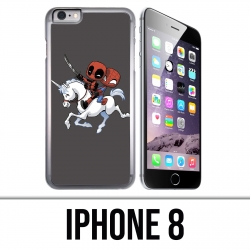 Coque iPhone 8 - Licorne Deadpool Spiderman