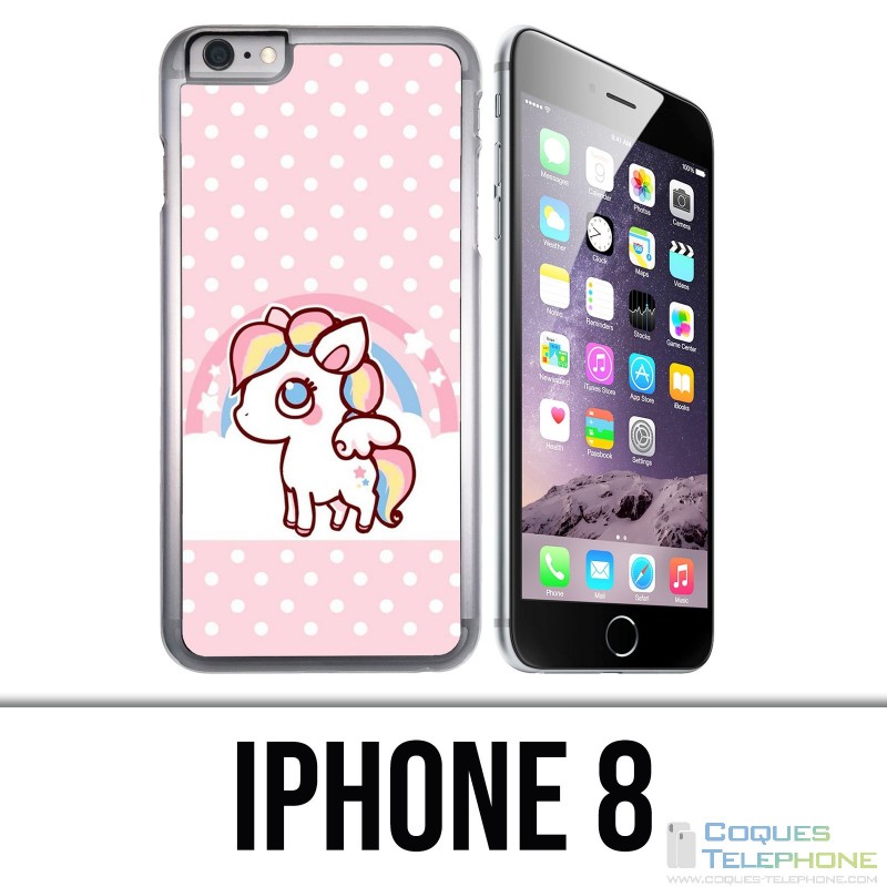 Custodia per iPhone 8 - Unicorno Kawaii