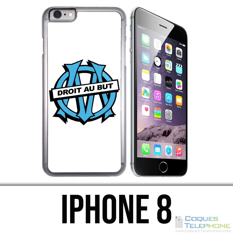 Coque iPhone 8 - Logo Om Marseille Droit Au But