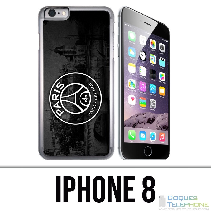 IPhone 8 Fall - Logo Psg Black Background