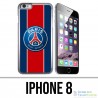 Coque iPhone 8 - Logo Psg New Bande Rouge
