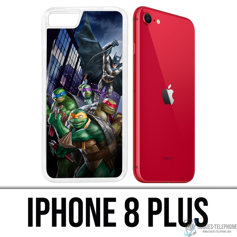 Custodia per iPhone 8 Plus - Batman vs Teenage Mutant Ninja Turtles