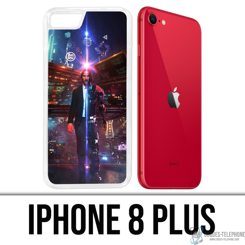 Custodia per iPhone 8 Plus - John Wick X Cyberpunk