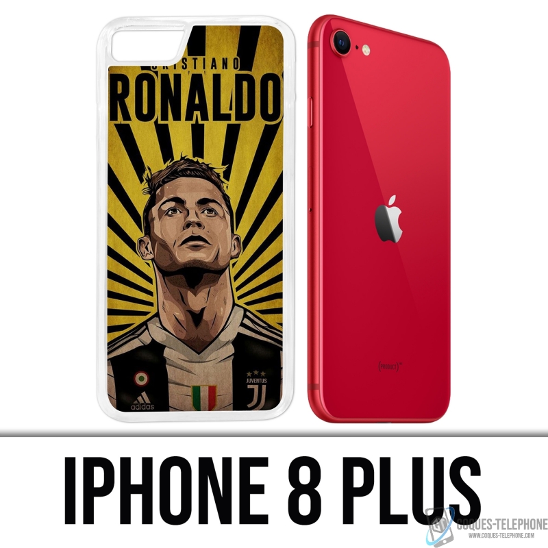 Coque iPhone 8 Plus - Ronaldo Juventus Poster