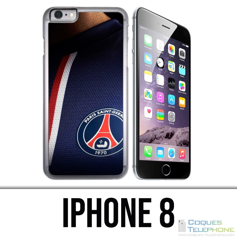 Custodia per iPhone 8: camicia blu Paris Saint Germain