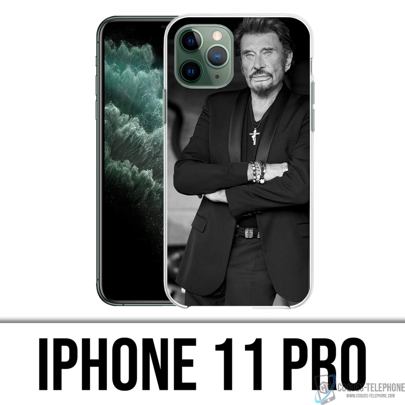 Coque iPhone 11 Pro - Johnny Hallyday Noir Blanc