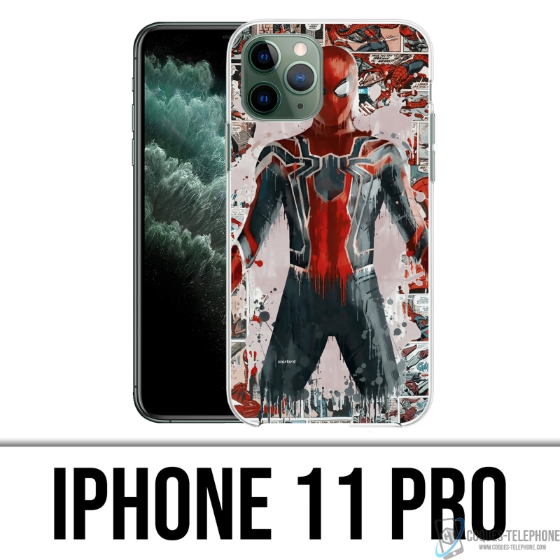 Coque iPhone 11 Pro - Spiderman Comics Splash