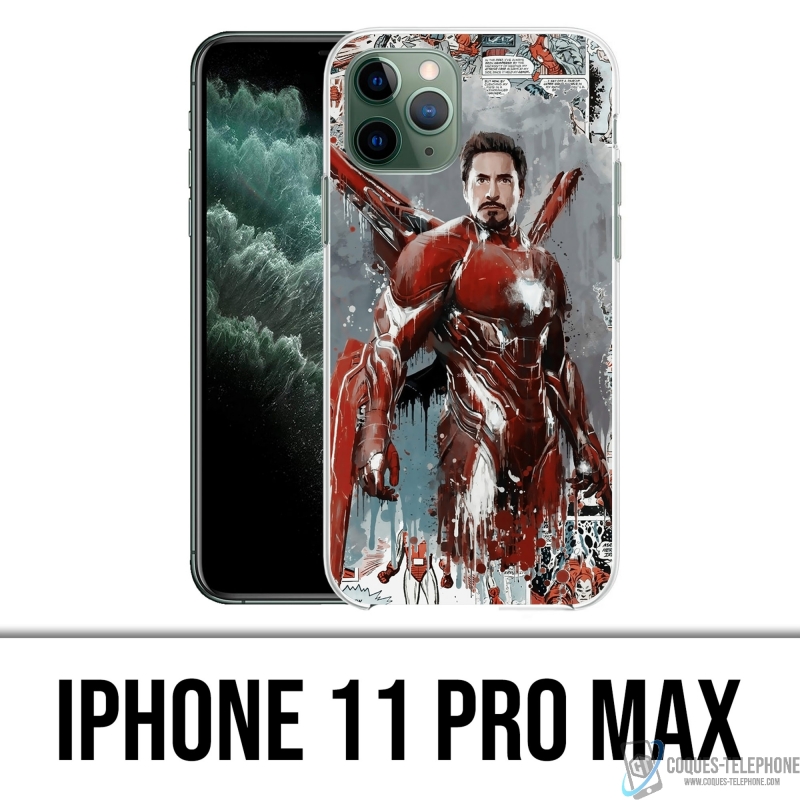 Coque iPhone 11 Pro Max - Iron Man Comics Splash