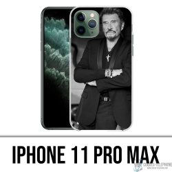Custodia per iPhone 11 Pro Max - Johnny Hallyday nero bianco