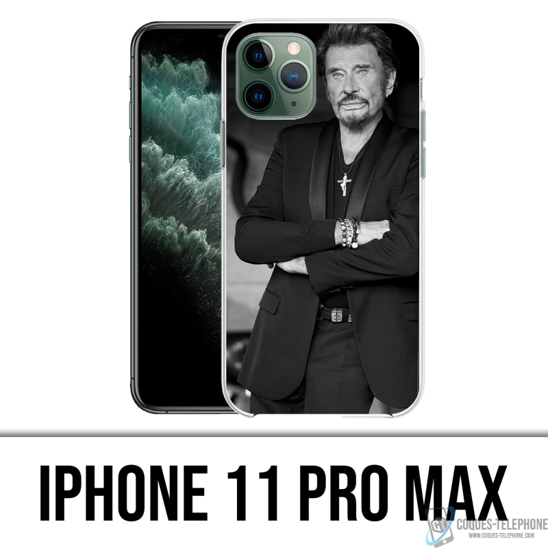 Coque iPhone 11 Pro Max - Johnny Hallyday Noir Blanc