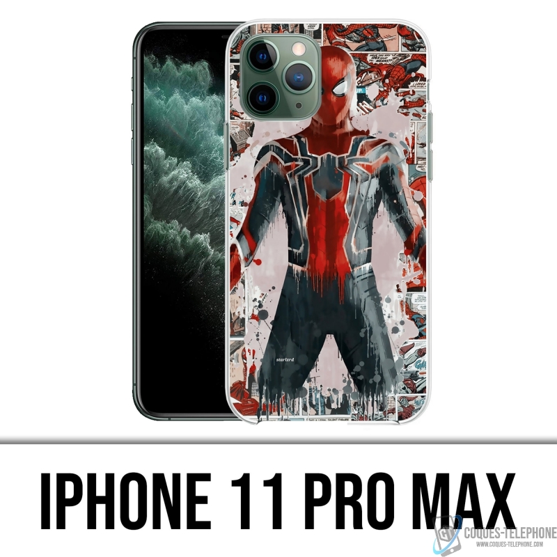 Coque iPhone 11 Pro Max - Spiderman Comics Splash