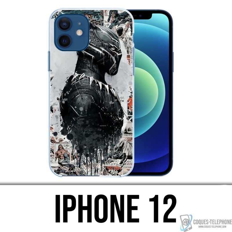 Funda para iPhone 12 - Black Panther Comics Splash