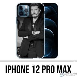 Custodia per iPhone 12 Pro Max - Johnny Hallyday nero bianco