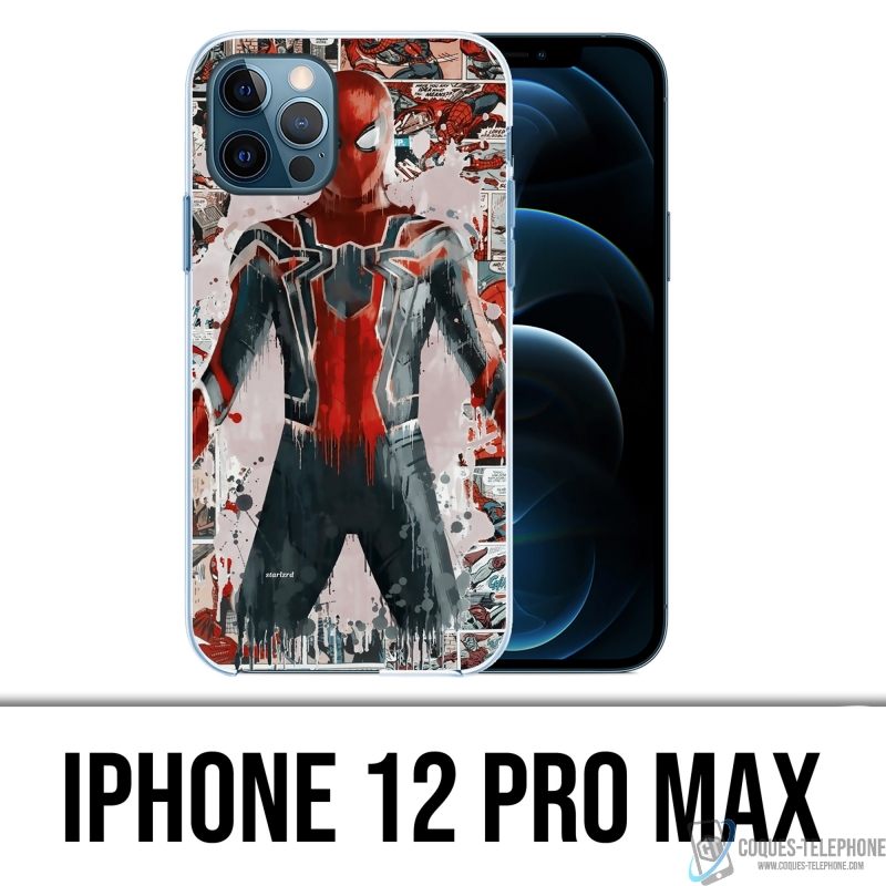 Coque iPhone 12 Pro Max - Spiderman Comics Splash