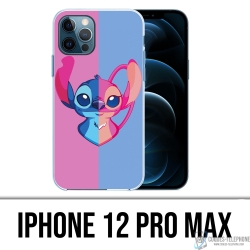 Coque iPhone 12 Pro Max - Stitch Angel Coeur Split