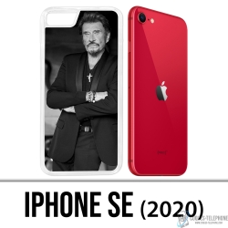Coque iPhone SE 2020 - Johnny Hallyday Noir Blanc