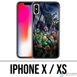 Custodia per iPhone X / XS - Batman vs Teenage Mutant Ninja Turtles