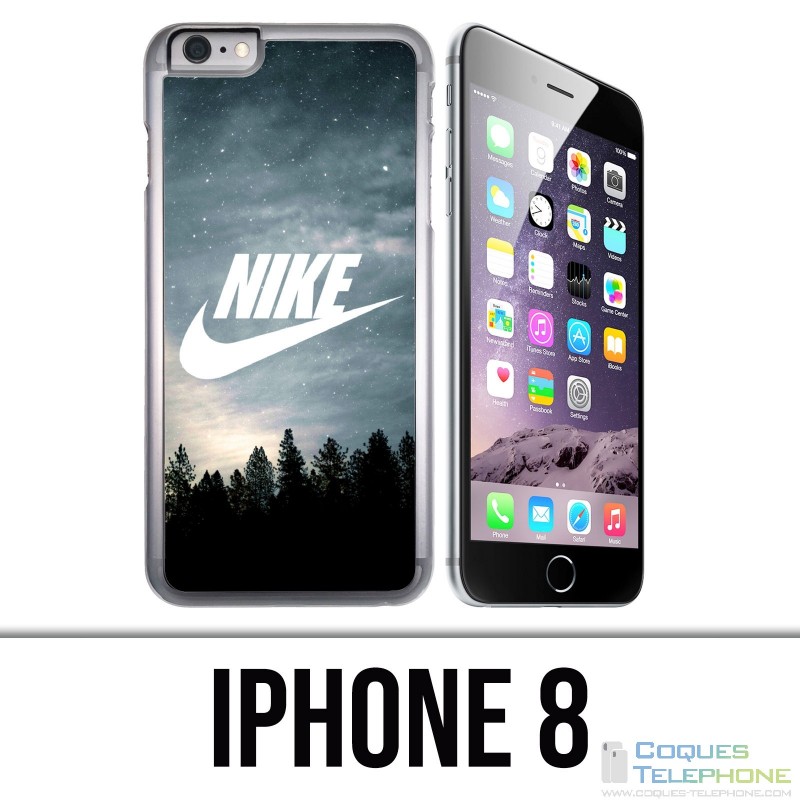 Schutzhülle für iPhone 8 - Nike Logo Wood