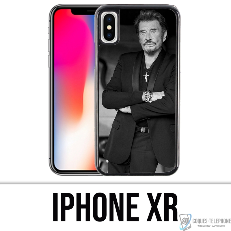 Coque iPhone XR - Johnny Hallyday Noir Blanc