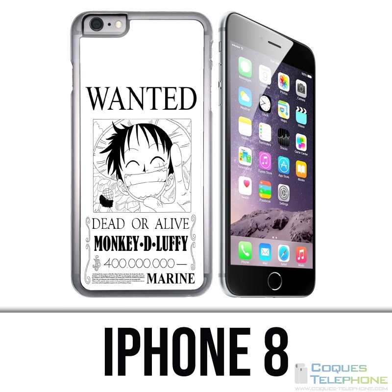 Custodia per iPhone 8 - One Piece Wanted Luffy