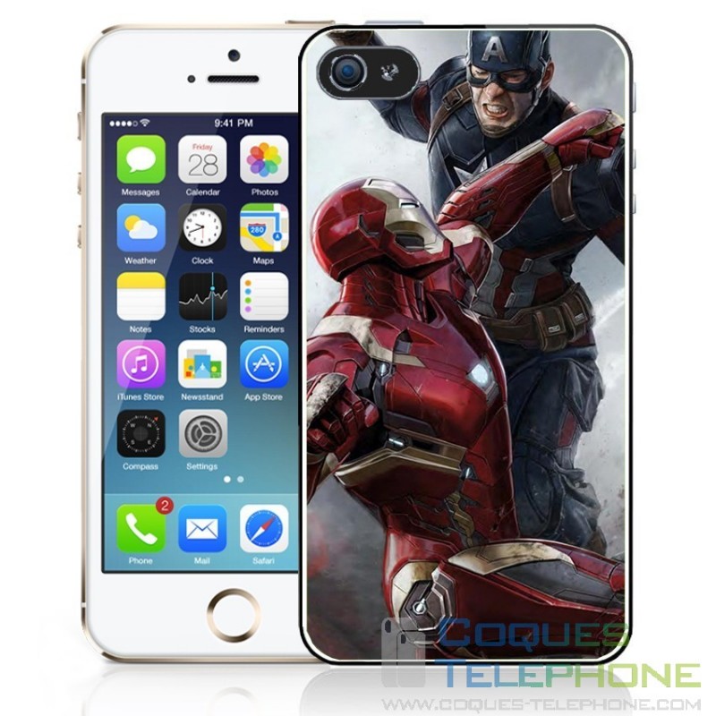 Coque téléphone Captain America vs Iron Man