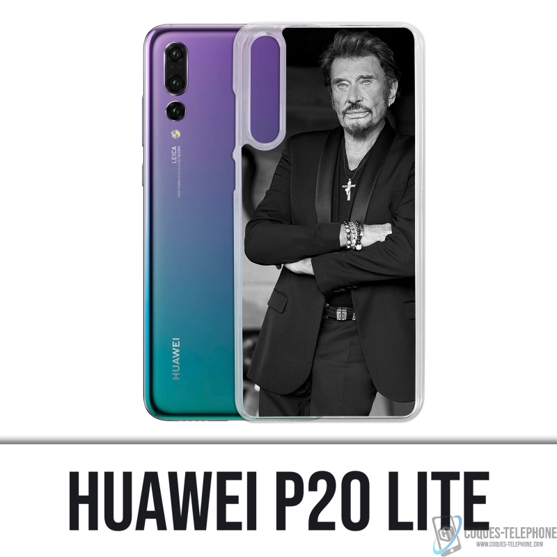 Huawei P20 Lite Case - Johnny Hallyday Schwarz Weiß