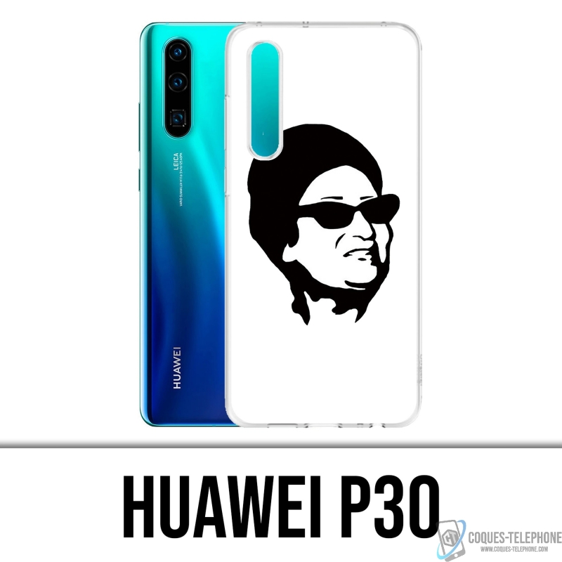 Funda Huawei P30 - Oum Kalthoum Negro Blanco