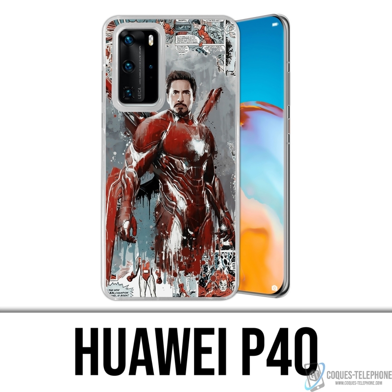 Huawei P40 Case - Iron Man Comics Splash