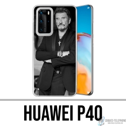 Custodia per Huawei P40 - Johnny Hallyday nero bianco