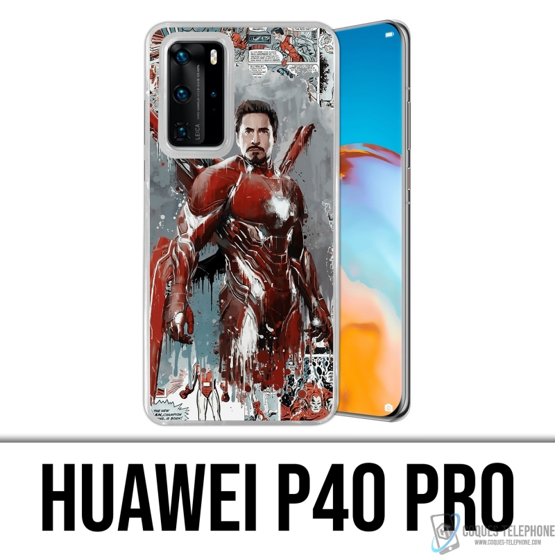 Custodia per Huawei P40 Pro - Iron Man Comics Splash
