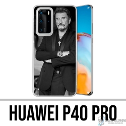 Funda para Huawei P40 Pro - Johnny Hallyday Negro Blanco
