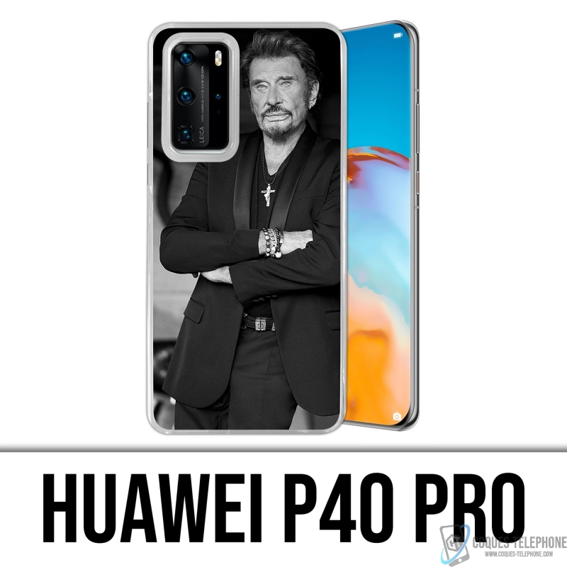 Custodia per Huawei P40 Pro - Johnny Hallyday nero bianco