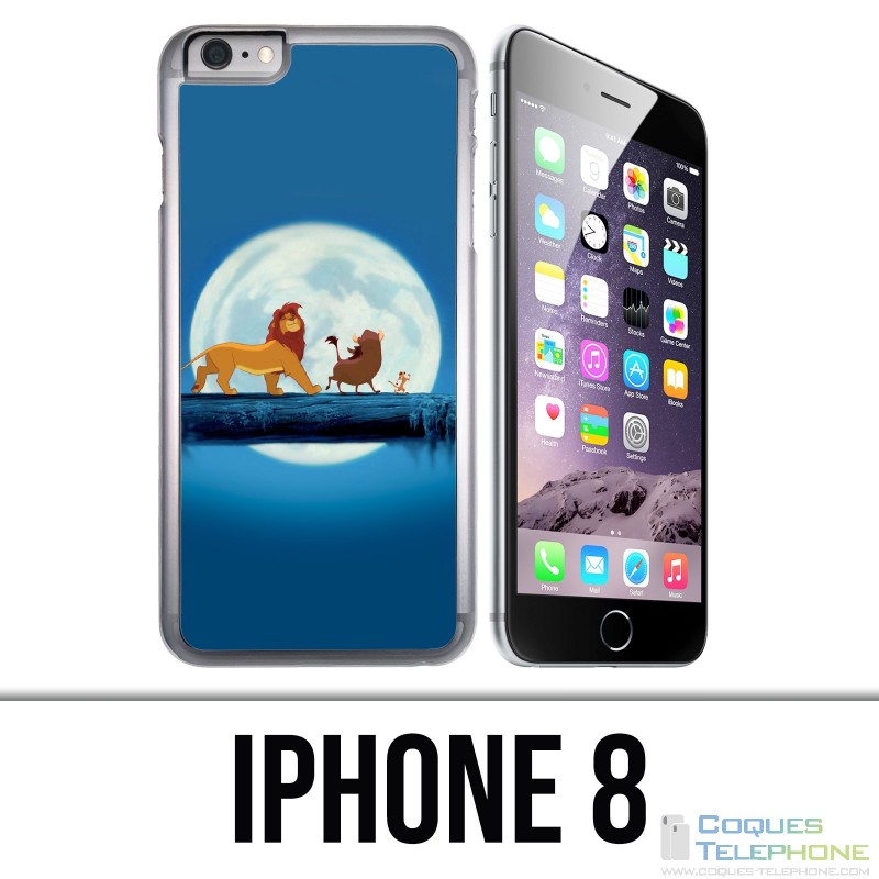 Coque iPhone 8 - Roi Lion Lune