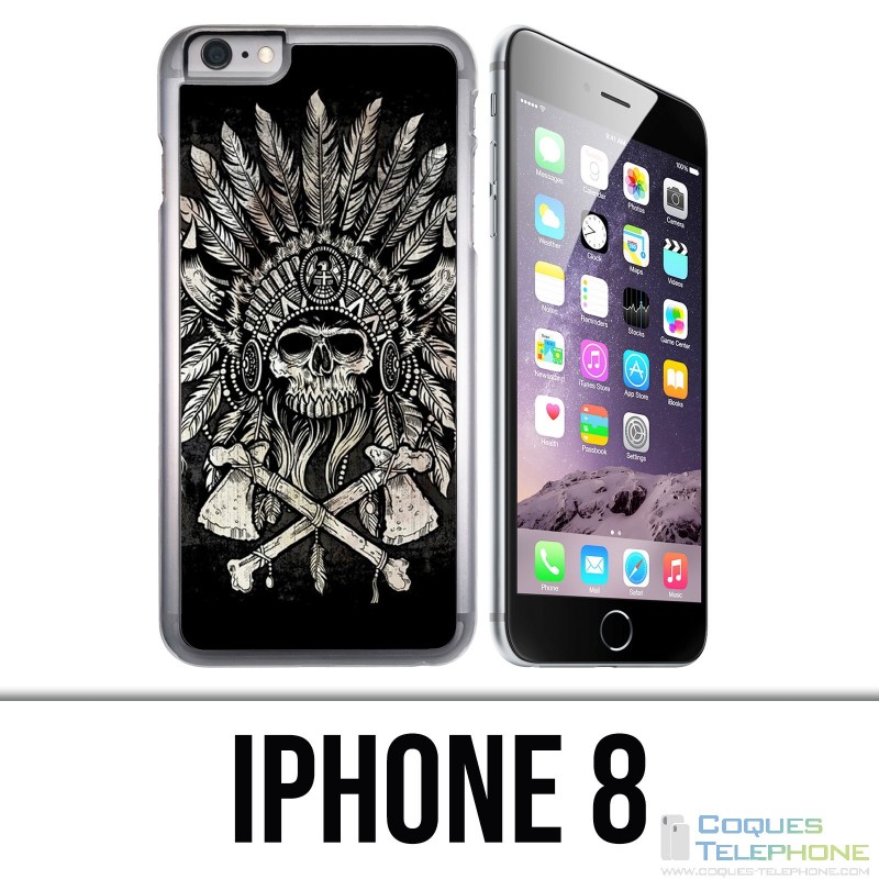 IPhone 8 Case - Skull Head Feathers