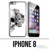 IPhone 8 Fall - Schädel-Hauptrosen-Schwarz-Weiß