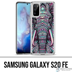 Coque Samsung Galaxy S20 FE - Éléphant Aztèque Coloré